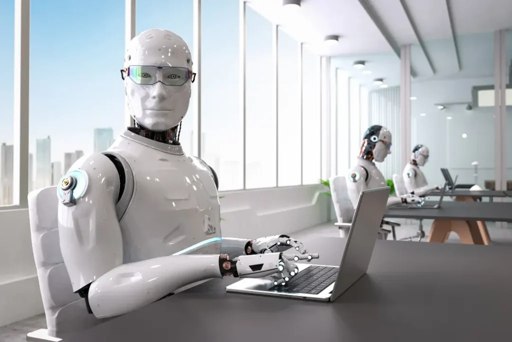 Concept of writing articles with Artificial Intelligence